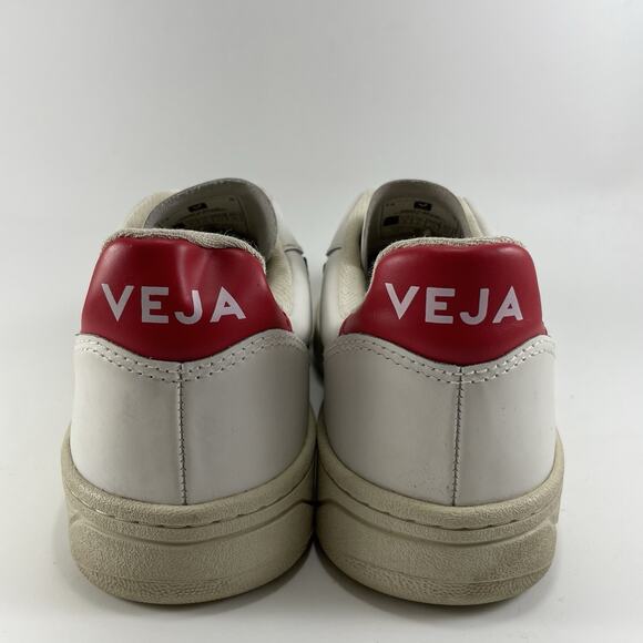 Veja V-10 Nautico Pekin Red Blue White Leather Sneaker Shoes Womens Size 6 - Picture 5 of 9